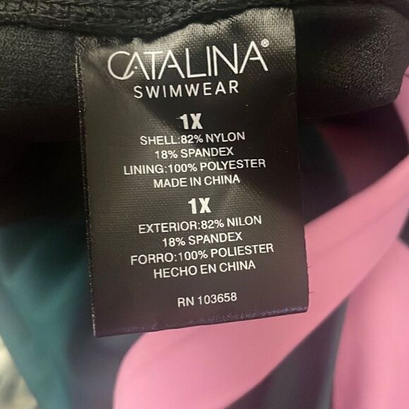 Catalina Color Block High Neck One Piece Swimsuit sz 1X - Picture 7 of 7